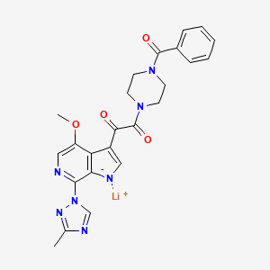 molecular formula C24H23LiN7O4 B2788220 lithium;1-(4-benzoylpiperazin-1-yl)-2-[4-methoxy-7-(3-methyl-1,2,4-triazol-1-yl)pyrrolo[2,3-c]pyridin-1-id-3-yl]ethane-1,2-dione CAS No. 1449413-05-1