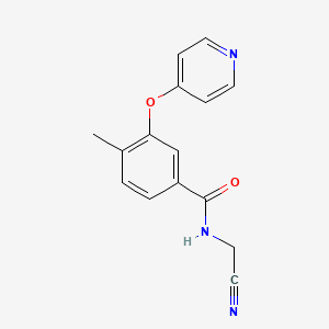 molecular formula C15H13N3O2 B2788247 N-(cyanomethyl)-4-methyl-3-(pyridin-4-yloxy)benzamide CAS No. 1376381-21-3