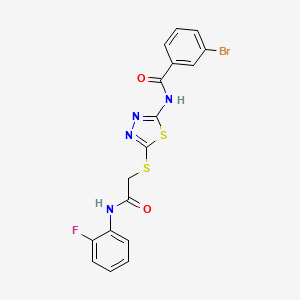 molecular formula C17H12BrFN4O2S2 B2788257 3-bromo-N-(5-((2-((2-fluorophenyl)amino)-2-oxoethyl)thio)-1,3,4-thiadiazol-2-yl)benzamide CAS No. 392298-50-9