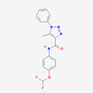 molecular formula C17H14F2N4O2 B278827 N-[4-(difluoromethoxy)phenyl]-5-methyl-1-phenyl-1H-1,2,3-triazole-4-carboxamide 