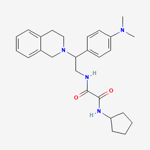 molecular formula C26H34N4O2 B2788288 N-cyclopentyl-N'-{2-[4-(dimethylamino)phenyl]-2-(1,2,3,4-tetrahydroisoquinolin-2-yl)ethyl}ethanediamide CAS No. 941959-06-4