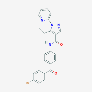 molecular formula C24H19BrN4O2 B278830 N-[4-(4-bromobenzoyl)phenyl]-5-ethyl-1-(2-pyridinyl)-1H-pyrazole-4-carboxamide 