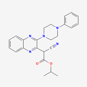 molecular formula C24H25N5O2 B2788304 Propan-2-yl 2-cyano-2-[3-(4-phenylpiperazin-1-yl)quinoxalin-2-yl]acetate CAS No. 488853-22-1