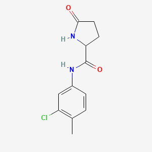 molecular formula C12H13ClN2O2 B2788311 N-(3-chloro-4-methylphenyl)-5-oxopyrrolidine-2-carboxamide CAS No. 1009340-97-9