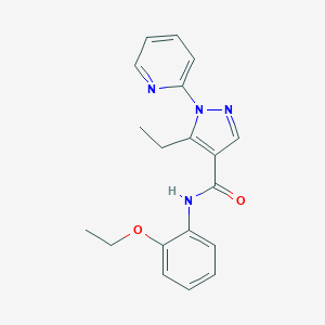 molecular formula C19H20N4O2 B278834 N-(2-ethoxyphenyl)-5-ethyl-1-(2-pyridinyl)-1H-pyrazole-4-carboxamide 