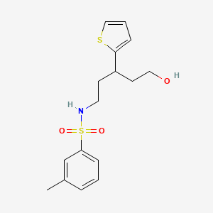N-(5-hydroxy-3-(thiophen-2-yl)pentyl)-3-methylbenzenesulfonamide