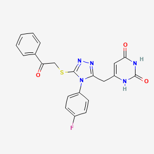 6-[[4-(4-fluorophenyl)-5-phenacylsulfanyl-1,2,4-triazol-3-yl]methyl]-1H-pyrimidine-2,4-dione