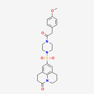 9-((4-(2-(4-methoxyphenyl)acetyl)piperazin-1-yl)sulfonyl)-1,2,6,7-tetrahydropyrido[3,2,1-ij]quinolin-3(5H)-one