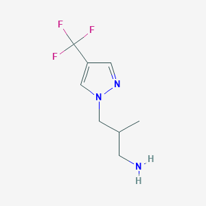 2-Methyl-3-[4-(trifluoromethyl)pyrazol-1-yl]propan-1-amine