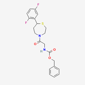 molecular formula C21H22F2N2O3S B2788422 Benzyl (2-(7-(2,5-difluorophenyl)-1,4-thiazepan-4-yl)-2-oxoethyl)carbamate CAS No. 1705200-89-0