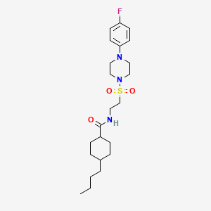 4-butyl-N-(2-((4-(4-fluorophenyl)piperazin-1-yl)sulfonyl)ethyl)cyclohexanecarboxamide