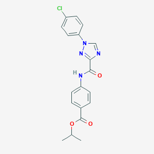 molecular formula C19H17ClN4O3 B278845 isopropyl 4-({[1-(4-chlorophenyl)-1H-1,2,4-triazol-3-yl]carbonyl}amino)benzoate 