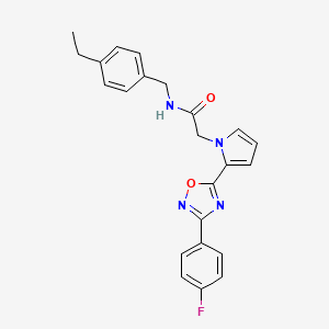 molecular formula C23H21FN4O2 B2788543 N-(4-ethylbenzyl)-2-(2-(3-(4-fluorophenyl)-1,2,4-oxadiazol-5-yl)-1H-pyrrol-1-yl)acetamide CAS No. 1260930-31-1
