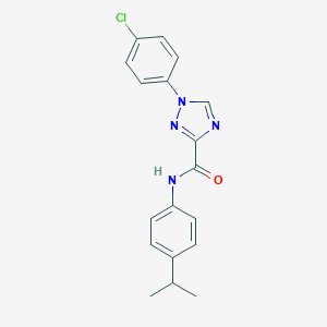 molecular formula C18H17ClN4O B278855 1-(4-chlorophenyl)-N-(4-isopropylphenyl)-1H-1,2,4-triazole-3-carboxamide 