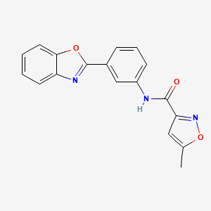 molecular formula C18H13N3O3 B2788555 N-[3-(1,3-benzoxazol-2-yl)phenyl]-5-methyl-1,2-oxazole-3-carboxamide CAS No. 941991-07-7