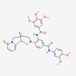 molecular formula C36H38N4O8 B2788558 N-(5-((3,4-dimethoxyphenyl)carbamoyl)-2-(8-oxo-5,6-dihydro-1H-1,5-methanopyrido[1,2-a][1,5]diazocin-3(2H,4H,8H)-yl)phenyl)-3,4,5-trimethoxybenzamide CAS No. 442532-41-4