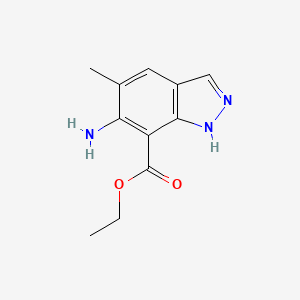 molecular formula C11H13N3O2 B2788587 Ethyl 6-amino-5-methyl-1H-indazole-7-carboxylate CAS No. 2248345-84-6