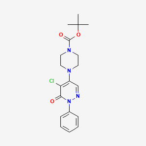 molecular formula C19H23ClN4O3 B2788594 tert-Butyl 4-(5-chloro-6-oxo-1-phenyl-1,6-dihydropyridazin-4-yl)piperazine-1-carboxylate CAS No. 1062070-07-8