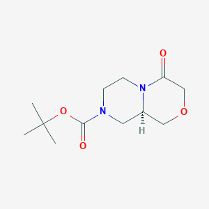 molecular formula C12H20N2O4 B2788609 tert-Butyl (9aR)-4-oxo-hexahydropiperazino[2,1-c]morpholine-8-carboxylate CAS No. 1382034-27-6