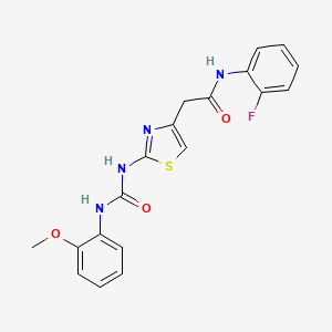 molecular formula C19H17FN4O3S B2788610 N-(2-fluorophenyl)-2-(2-(3-(2-methoxyphenyl)ureido)thiazol-4-yl)acetamide CAS No. 897622-10-5
