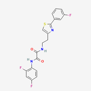 molecular formula C19H14F3N3O2S B2788612 N'-(2,4-difluorophenyl)-N-{2-[2-(3-fluorophenyl)-1,3-thiazol-4-yl]ethyl}ethanediamide CAS No. 895784-01-7
