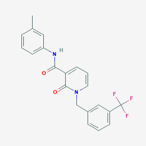 molecular formula C21H17F3N2O2 B2788627 N-(3-methylphenyl)-2-oxo-1-{[3-(trifluoromethyl)phenyl]methyl}-1,2-dihydropyridine-3-carboxamide CAS No. 339027-85-9