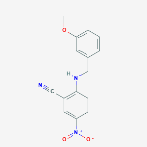 molecular formula C15H13N3O3 B2788631 2-[(3-Methoxybenzyl)amino]-5-nitrobenzonitrile CAS No. 849620-21-9