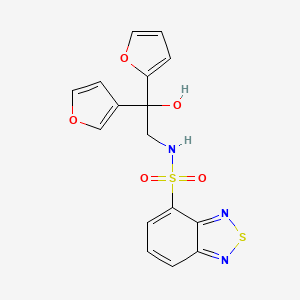 molecular formula C16H13N3O5S2 B2788648 N-[2-(furan-2-yl)-2-(furan-3-yl)-2-hydroxyethyl]-2,1,3-benzothiadiazole-4-sulfonamide CAS No. 2034236-44-5