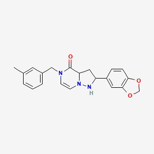 molecular formula C21H17N3O3 B2788653 2-(2H-1,3-benzodioxol-5-yl)-5-[(3-methylphenyl)methyl]-4H,5H-pyrazolo[1,5-a]pyrazin-4-one CAS No. 1326838-68-9
