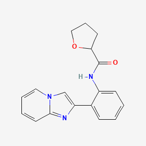 molecular formula C18H17N3O2 B2788654 N-(2-{imidazo[1,2-a]pyridin-2-yl}phenyl)oxolane-2-carboxamide CAS No. 1795296-72-8
