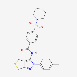 molecular formula C24H26N4O3S2 B2788674 N-[2-(4-methylphenyl)-2H,4H,6H-thieno[3,4-c]pyrazol-3-yl]-4-(piperidine-1-sulfonyl)benzamide CAS No. 396722-82-0