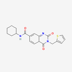 molecular formula C20H21N3O3S B2788694 N-cyclohexyl-2,4-dioxo-3-[(thiophen-2-yl)methyl]-1,2,3,4-tetrahydroquinazoline-7-carboxamide CAS No. 1794897-83-8