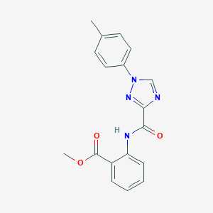 molecular formula C18H16N4O3 B278871 methyl 2-({[1-(4-methylphenyl)-1H-1,2,4-triazol-3-yl]carbonyl}amino)benzoate 