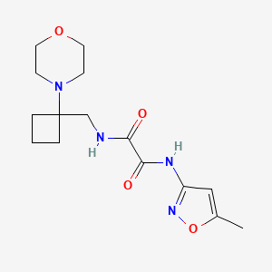 molecular formula C15H22N4O4 B2788723 N'-(5-methyl-1,2-oxazol-3-yl)-N-{[1-(morpholin-4-yl)cyclobutyl]methyl}ethanediamide CAS No. 2380193-21-3