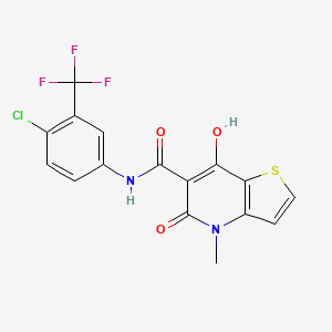 molecular formula C16H10ClF3N2O3S B2788731 N-[4-chloro-3-(trifluoromethyl)phenyl]-7-hydroxy-4-methyl-5-oxo-4H,5H-thieno[3,2-b]pyridine-6-carboxamide CAS No. 1251681-44-3