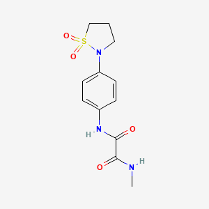 molecular formula C12H15N3O4S B2788737 N1-(4-(1,1-dioxidoisothiazolidin-2-yl)phenyl)-N2-methyloxalamide CAS No. 1087790-53-1