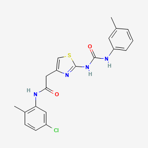 molecular formula C20H19ClN4O2S B2788765 N-(5-chloro-2-methylphenyl)-2-(2-(3-(m-tolyl)ureido)thiazol-4-yl)acetamide CAS No. 921467-64-3