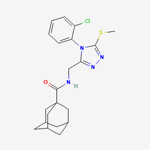 molecular formula C21H25ClN4OS B2788776 N-{[4-(2-chlorophenyl)-5-(methylsulfanyl)-4H-1,2,4-triazol-3-yl]methyl}adamantane-1-carboxamide CAS No. 477301-98-7