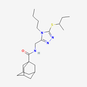 molecular formula C22H36N4OS B2788793 N-{[5-(butan-2-ylsulfanyl)-4-butyl-4H-1,2,4-triazol-3-yl]methyl}adamantane-1-carboxamide CAS No. 476439-18-6
