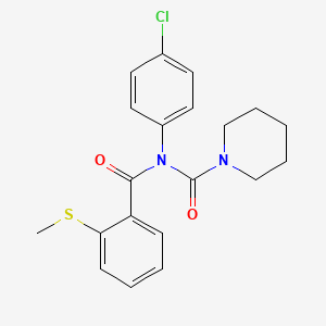 molecular formula C20H21ClN2O2S B2788803 N-(4-chlorophenyl)-N-(2-(methylthio)benzoyl)piperidine-1-carboxamide CAS No. 899992-75-7