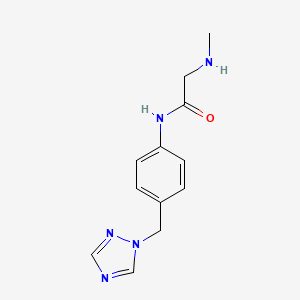 molecular formula C12H16ClN5O B2788814 N~2~-methyl-N-[4-(1H-1,2,4-triazol-1-ylmethyl)phenyl]glycinamide CAS No. 1282115-36-9