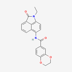 molecular formula C22H18N2O4 B2788833 N-(1-ethyl-2-oxo-1,2-dihydrobenzo[cd]indol-6-yl)-2,3-dihydro-1,4-benzodioxine-6-carboxamide CAS No. 477555-00-3
