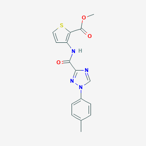 molecular formula C16H14N4O3S B278884 methyl 3-({[1-(4-methylphenyl)-1H-1,2,4-triazol-3-yl]carbonyl}amino)-2-thiophenecarboxylate 