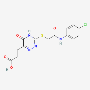 3-[3-({2-[(4-Chlorophenyl)amino]-2-oxoethyl}sulfanyl)-5-hydroxy-1,2,4-triazin-6-yl]propanoic acid
