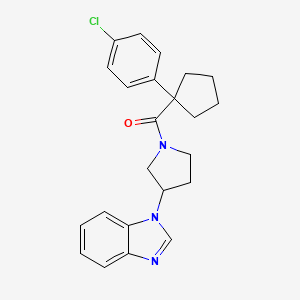(3-(1H-benzo[d]imidazol-1-yl)pyrrolidin-1-yl)(1-(4-chlorophenyl)cyclopentyl)methanone