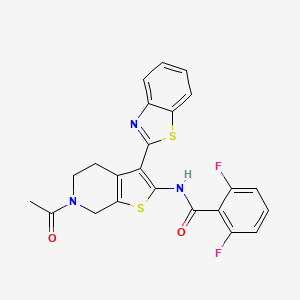 molecular formula C23H17F2N3O2S2 B2788915 N-(6-acetyl-3-(benzo[d]thiazol-2-yl)-4,5,6,7-tetrahydrothieno[2,3-c]pyridin-2-yl)-2,6-difluorobenzamide CAS No. 864859-81-4