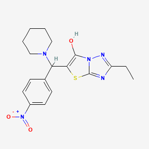 B2788921 2-Ethyl-5-((4-nitrophenyl)(piperidin-1-yl)methyl)thiazolo[3,2-b][1,2,4]triazol-6-ol CAS No. 898361-49-4