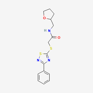 molecular formula C15H17N3O2S2 B2788933 N-[(oxolan-2-yl)methyl]-2-[(3-phenyl-1,2,4-thiadiazol-5-yl)sulfanyl]acetamide CAS No. 864916-84-7