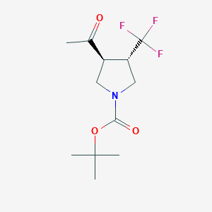 molecular formula C12H18F3NO3 B2788948 Tert-butyl (3S,4S)-3-acetyl-4-(trifluoromethyl)pyrrolidine-1-carboxylate CAS No. 2139224-57-8