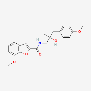 molecular formula C21H23NO5 B2788950 N-[2-hydroxy-3-(4-methoxyphenyl)-2-methylpropyl]-7-methoxy-1-benzofuran-2-carboxamide CAS No. 1396884-44-8